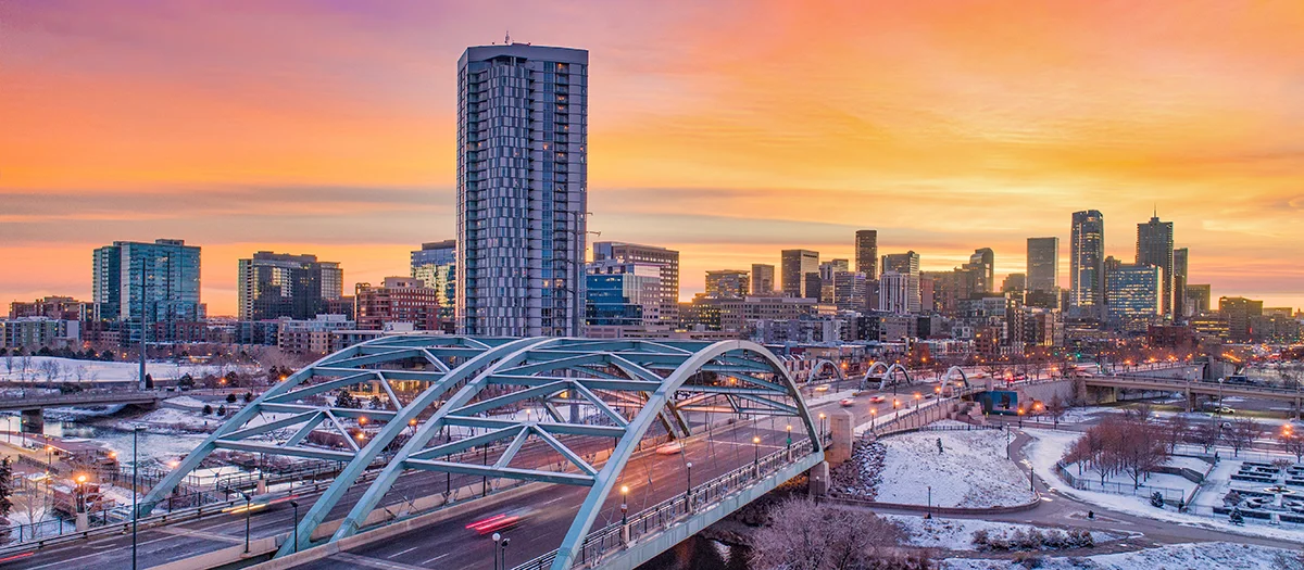 denver_400588183 Downtown Denver, Colorado, USA Skyline Drone Aerial
