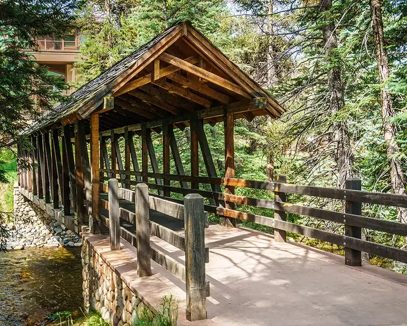 vail_163851891 A covered bridge in Vail Colorado